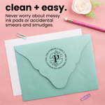 Round Monogram Branch Address Stamp
