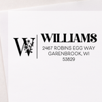 Floral Monogram Address Stamp