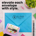 Floral Wreath Monogram Address Stamp