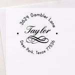 Flourish Name Address Stamp