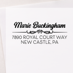 Flourished Line Address Stamp