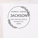 Foliage Dot Border Address Stamp