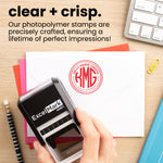 3 Round Monogram Address Stamp