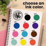 3 Round Monogram Address Stamp