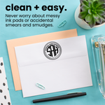 3 Round Monogram Address Stamp