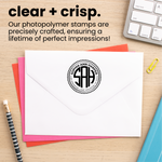 3 Round Monogram Address Stamp