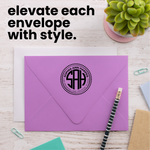 3 Round Monogram Address Stamp