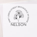 Ginkgo Leaf Address Stamp