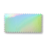 1" by 2" Rectangle Iridescent Silver Foil Seals (Pack of 40)