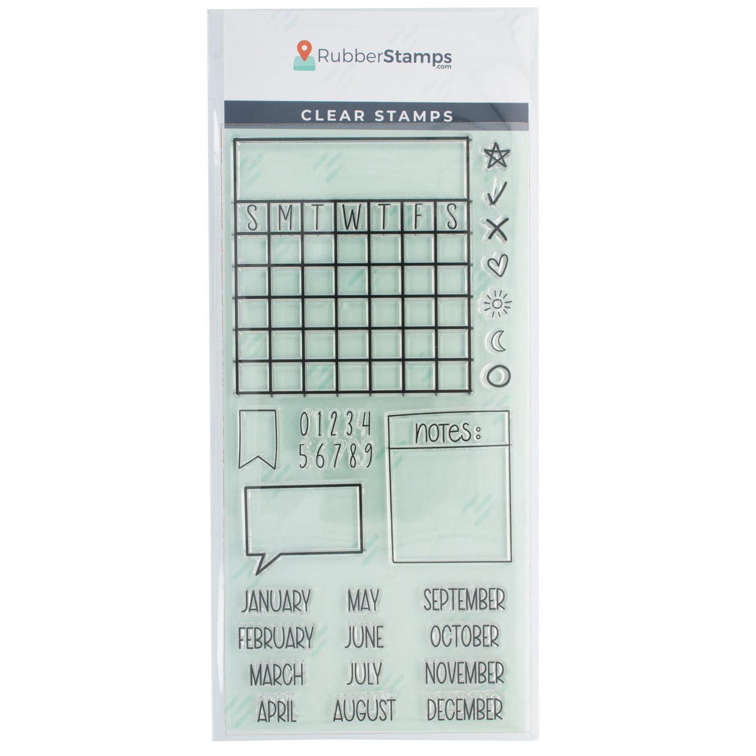 Ready Made Rubber Stamp - Date Planning Transparent Silicone Stamps