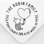 Piglet Heart Balloon Address Stamp