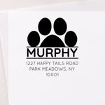 Paw Print Postmark Address Stamp