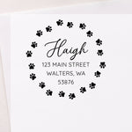 Paw Print Border Address Stamp