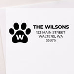 Paw Print Monogram Address Stamp