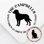 Solid Pet Silhouette Round Address Stamp