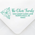 Festive Poinsettia Address Stamp