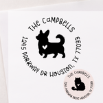 Pet Heart Silhouette Round Address Stamp