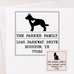 Pet Heart Silhouette Square Address Stamp