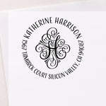 Round Adorn Monogram Address Stamp