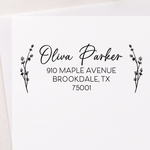 Simple Floral Address Stamp