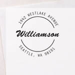 Simple Script Circle Address Stamp