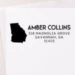 US State Silhouette Address Stamp