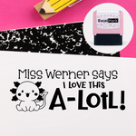 Puns of Praise Axolotl Teacher Stamp