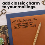 London Script Rectangle Address Stamp