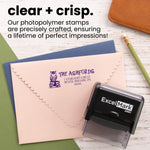 Book Owl Rectangle Address Stamp