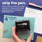 Book Owl Rectangle Address Stamp
