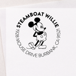 Steamboat Willie Round Address Stamp