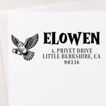Wizard Owl Rectangle Address Stamp