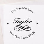Flourish Name Address Stamp