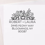 Peony Blooms Address Stamp