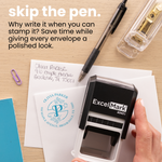 Round Monogram Branch Address Stamp