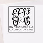 Split Monogram Address Stamp