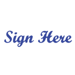 Script Sign Here Stamp – RubberStamps.com