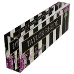 Acrylic Glass Block Name Plate - Floral Purple