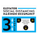 Maximum Occupancy of 3 Elevator Sign