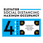 Maximum Occupancy of 4 Elevator Sign