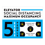 Maximum Occupancy of 5 Elevator Sign