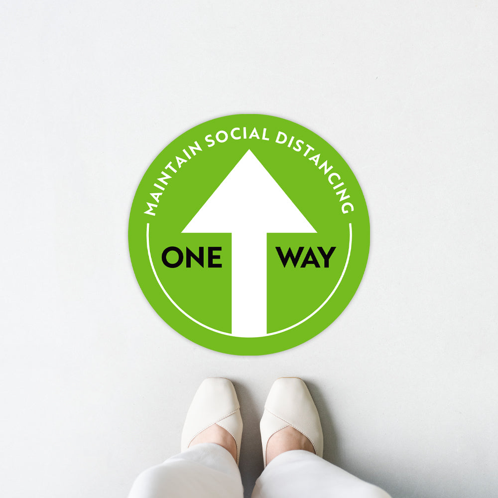 One Way Social Distancing Arrow Floor Decal – RubberStamps.com