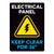 Electrical Panel Keep Clear For 36" Warehouse Safety Sign