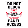 Do Not Block Area In Front of Electrical Panel Warehouse Safety Sign