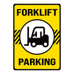 Yellow Forklift Parking Warehouse Safety Sign