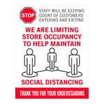 Limiting Store Occupancy Sign