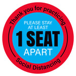 Please Stay 1 Seat Apart Chair Decal
