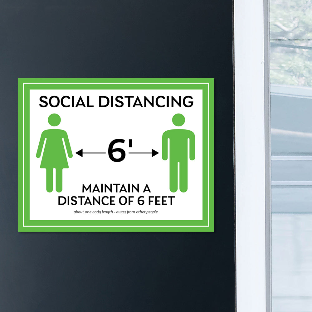 Maintain A Distance of Six Feet Sign – RubberStamps.com