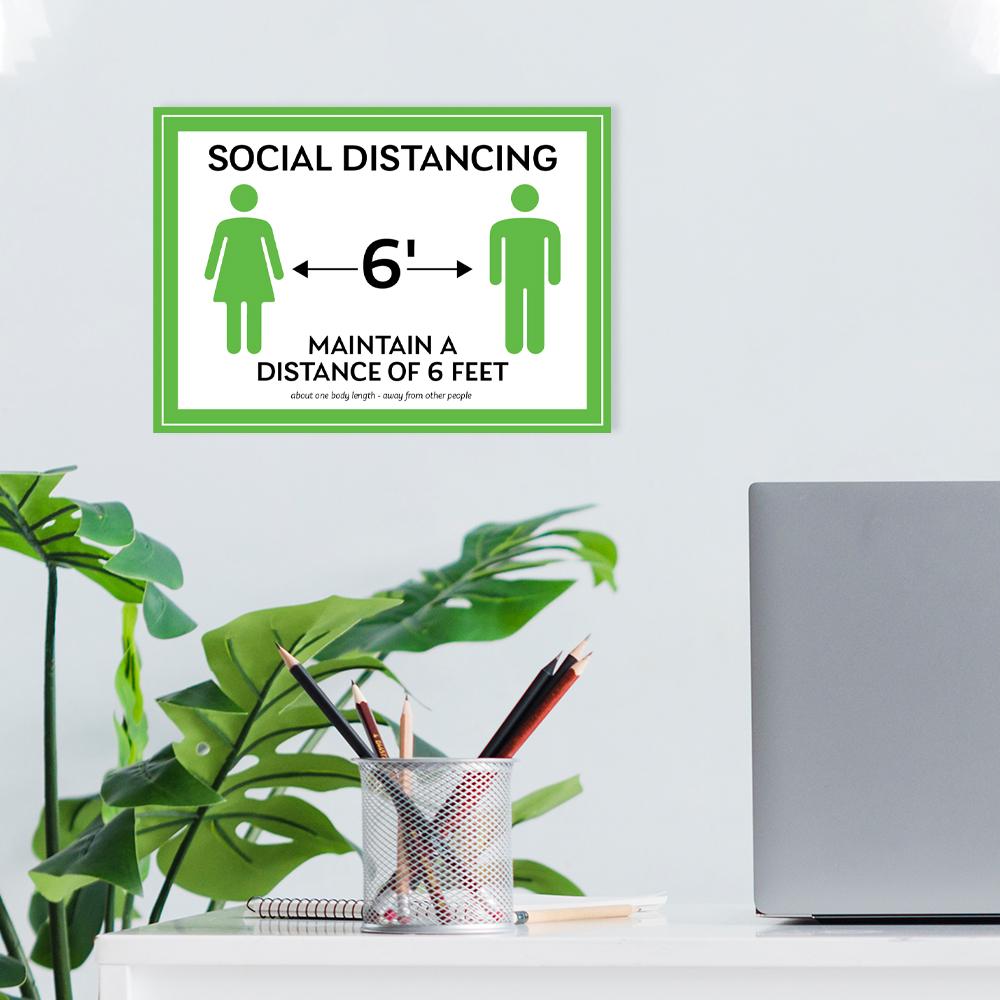 Maintain A Distance Of Six Feet Decal – RubberStamps.com