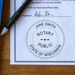 Round Wisconsin Notary Stamp